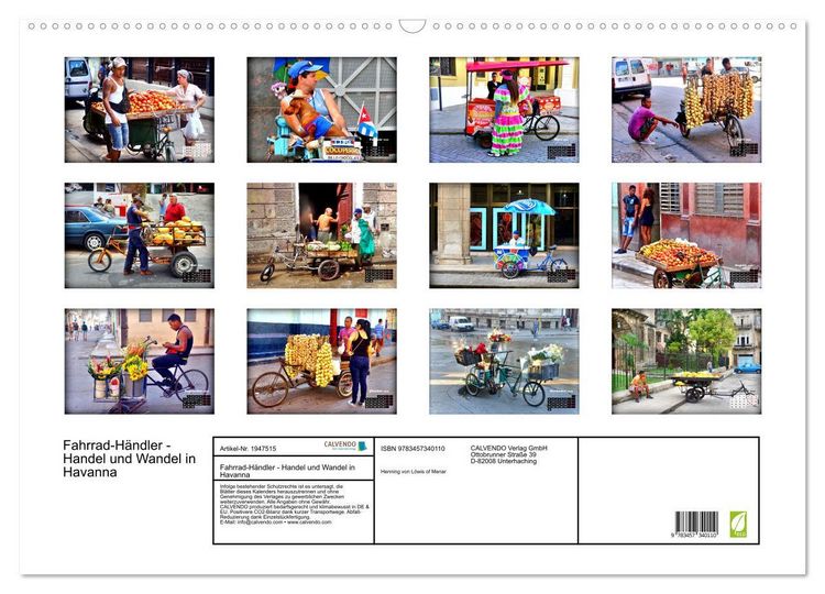 Produktbild: Fahrrad-H&auml;ndler - Handel und Wandel in Havanna (Wandkalender 2026 DIN A2 quer), CALVENDO Monatskalender
