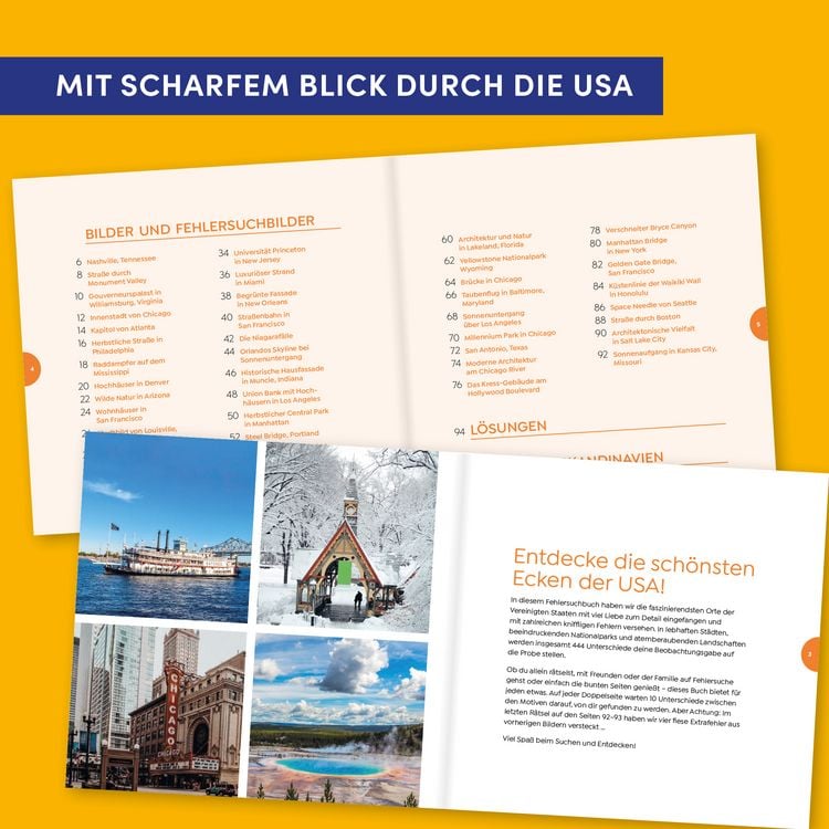 Produktbild: In 444 Fehlern um die Welt &ndash; USA. Finde die Unterschiede in den sch&ouml;nsten Motiven der USA