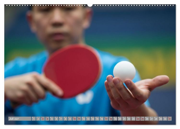 Produktbild: Tischtennis Dynamik (hochwertiger Premium Wandkalender 2027 DIN A2 quer), Kunstdruck in Hochglanz