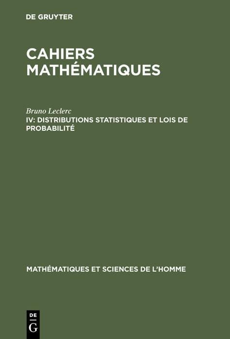 Produktbild: Distributions statistiques et lois de probabilit&eacute;