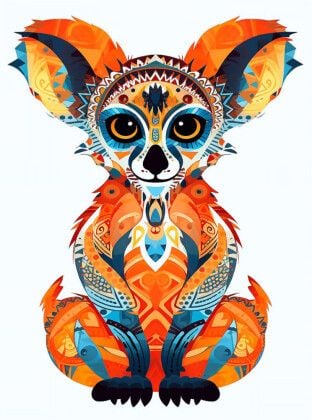 Produktbild: CALVENDO Puzzle Lemur im Tattoo Design | 2000 Teile Lege-Gr&ouml;&szlig;e 90x67cm Foto-Puzzle f&uuml;r gl&uuml;ckliche Stunden