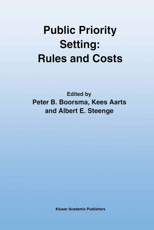Produktbild: Public Priority Setting: Rules and Costs
