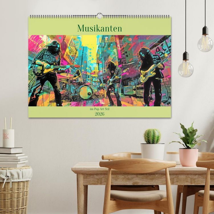 Produktbild: Musikanten im Pop-Art Stil (Wandkalender 2026 DIN A2 quer), CALVENDO Monatskalender