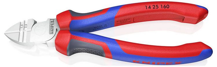 Produktbild: Knipex 14 25 160 Werkstatt Abisolier-Seitenschneider mit Facette 160mm
