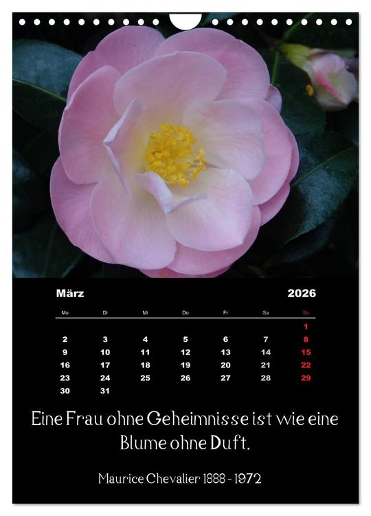 Produktbild: Spr&uuml;che und Zitate ber&uuml;hmter Personen &uuml;ber Blumen und Natur (Wandkalender 2026 DIN A4 hoch), CALVENDO Monatskalender