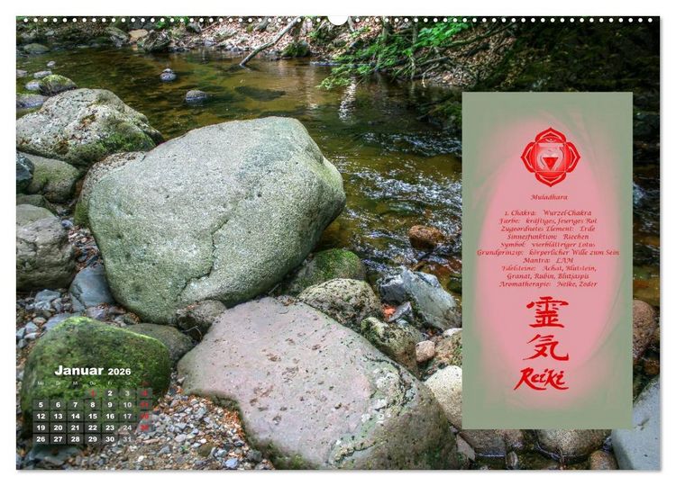 Produktbild: REIKI - Chakrameditation (Wandkalender 2026 DIN A2 quer), CALVENDO Monatskalender