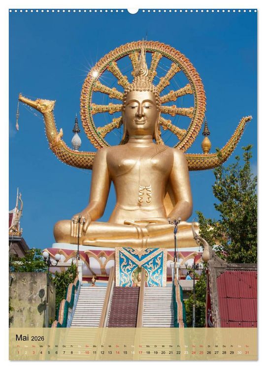 Produktbild: BUDDHA in GOLD (Wandkalender 2026 DIN A2 hoch), CALVENDO Monatskalender