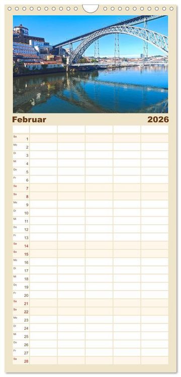 Produktbild: Familienplaner 2026 - Bom Dia Sch&ouml;nes Porto mit 5 Spalten (Wandkalender, 21 x 45 cm) CALVENDO