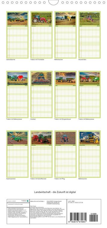 Produktbild: Familienplaner Landwirtschaft - die Zukunft ist digital (Wandkalender 2022 , 21 cm x 45 cm, hoch)