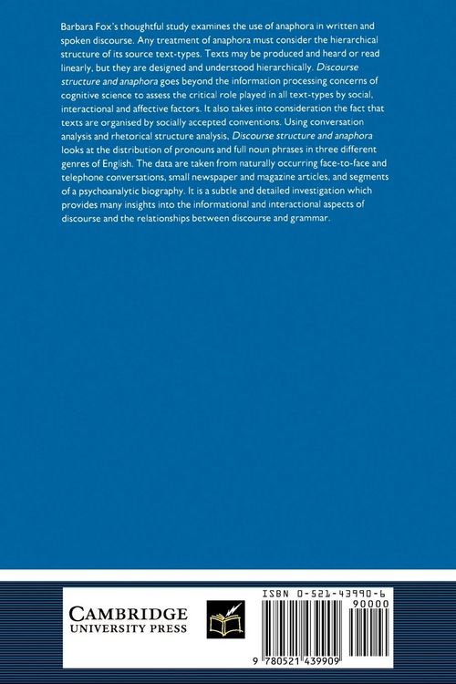 Produktbild: Discourse Structure and Anaphora