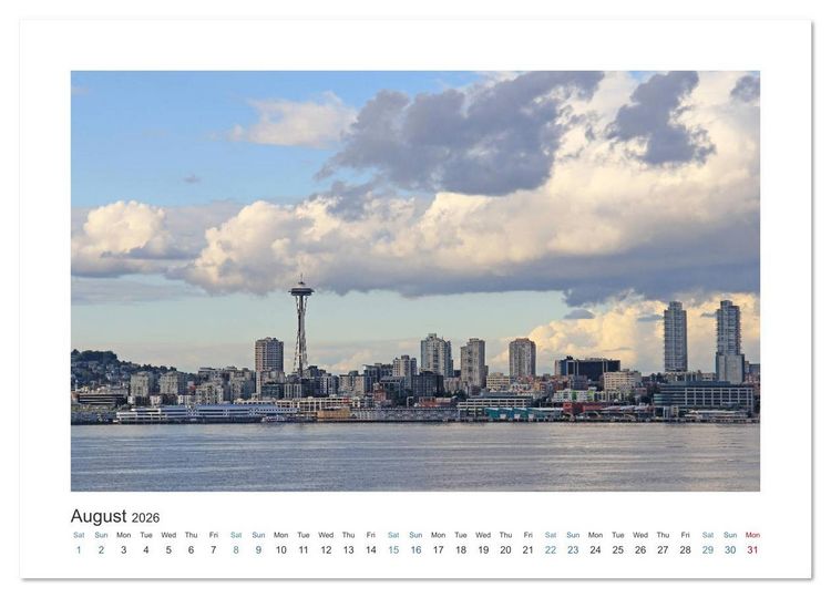 Produktbild: Seattle (High Quality Premium Wall Calendar 2026 DIN A2 landscape),CALVENDO 12 Month Wall Calendar