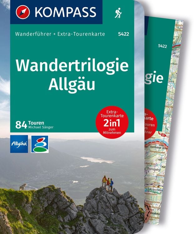 Produktbild: KOMPASS Wanderführer Wandertrilogie Allgäu, 84 Touren mit Extra-Tourenkarte