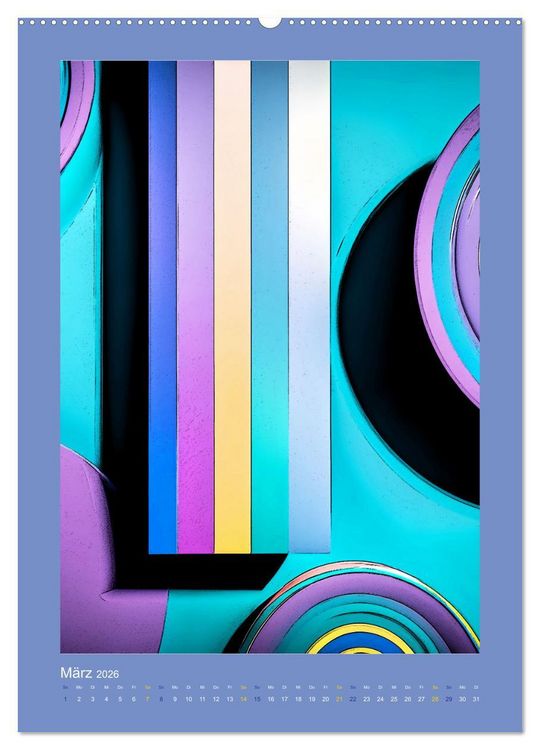 Produktbild: WALL ART Geometrische Konzeptkunst (Wandkalender 2026 DIN A2 hoch), CALVENDO Monatskalender