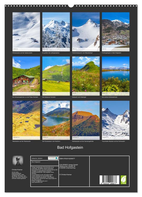 Produktbild: Bad Hofgastein (hochwertiger Premium Wandkalender 2026 DIN A2 hoch), Kunstdruck in Hochglanz