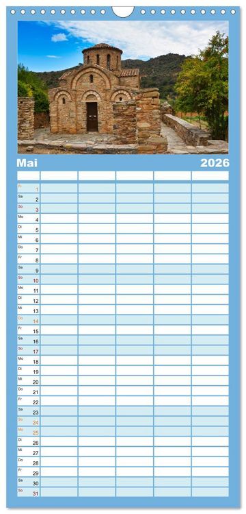 Produktbild: Familienplaner 2026 - Kreta - Insel der Kapellen mit 5 Spalten (Wandkalender, 21 x 45 cm) CALVENDO
