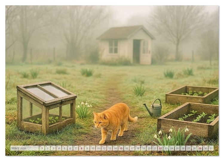 Produktbild: Land Pause - Ein Jahr im Cottagegarten (Wandkalender 2026 DIN A4 quer), CALVENDO Monatskalender