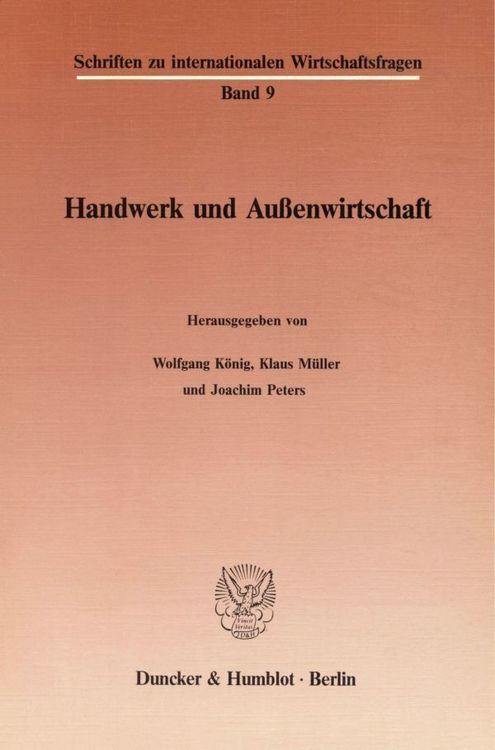 Produktbild: Handwerk und Au&szlig;enwirtschaft.