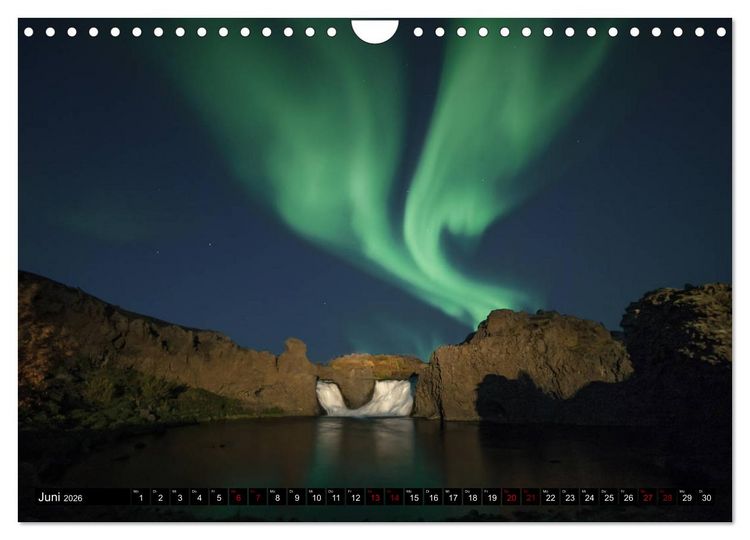 Produktbild: Aurora borealis - Magische Polarlichtn&auml;chte in Island und Norwegen (Wandkalender 2026 DIN A4 quer), CALVENDO Monatskalender