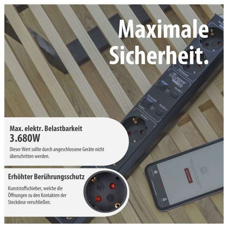 Produktbild: Brennenstuhl 1159760946 Steckdosenleiste Schwarz Schutzkontakt 1St.