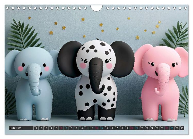 Produktbild: Elefanten - modern Art (Wandkalender 2026 DIN A4 quer), CALVENDO Monatskalender