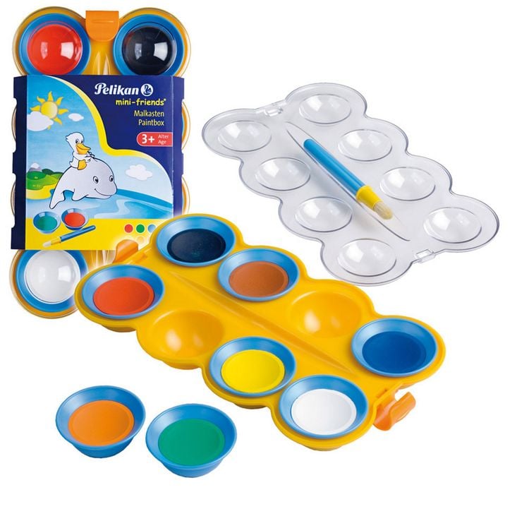 Produktbild: Pelikan Deckfarbkasten mini-friends&reg;, 8 Farben und 1 Pinsel