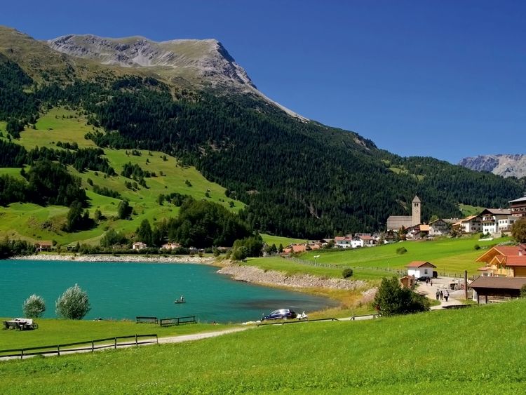 Produktbild: CALVENDO Puzzle Reschensee | 1000 Teile Lege-Gr&ouml;&szlig;e 64x48cm Foto-Puzzle f&uuml;r gl&uuml;ckliche Stunden