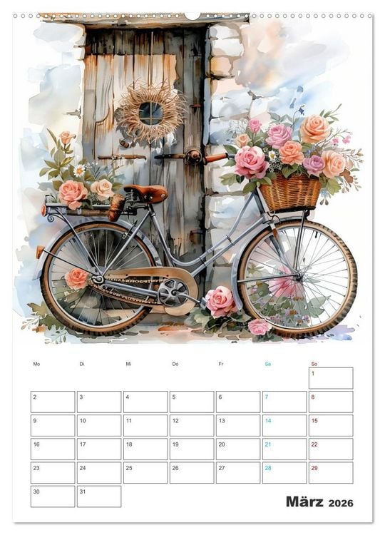 Produktbild: Fahrradpoesie (Wandkalender 2026 DIN A2 hoch), CALVENDO Monatskalender