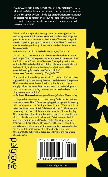 Produktbild: The Europeanization of British Politics