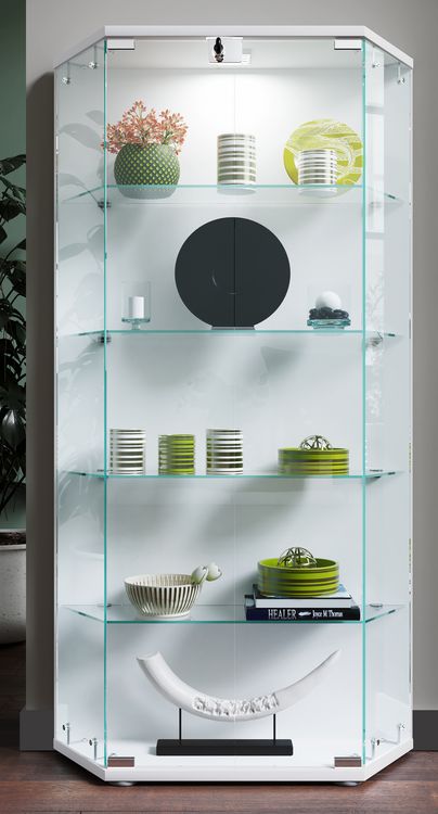 Produktbild: Holz Glas Stand Vitrine Sammelvitrine Cenila L