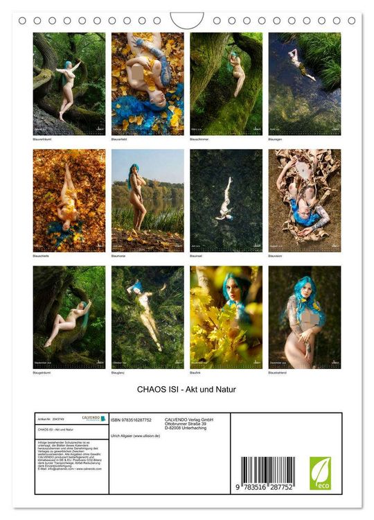 Produktbild: CHAOS ISI - Akt und Natur (Wandkalender 2026 DIN A4 hoch), CALVENDO Monatskalender