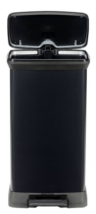 Produktbild: Curver Deco bin metalics 246364 M&uuml;lleimer 50l (B x H x T) 390 x 720 x 290mm Schwarz 1St.
