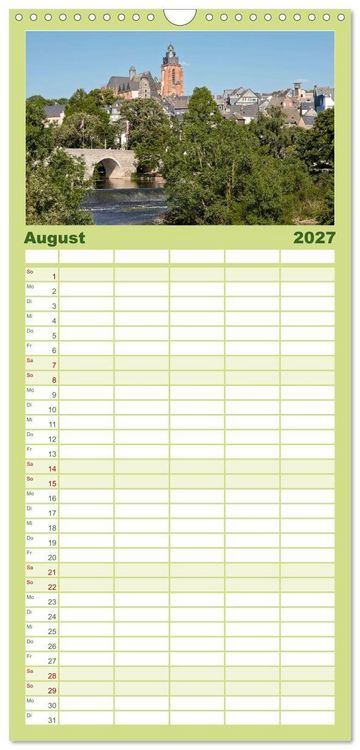 Produktbild: Familienplaner 2027 - Sehnsuchtsziel Lahn mit 5 Spalten (Wandkalender, 21 x 45 cm) CALVENDO