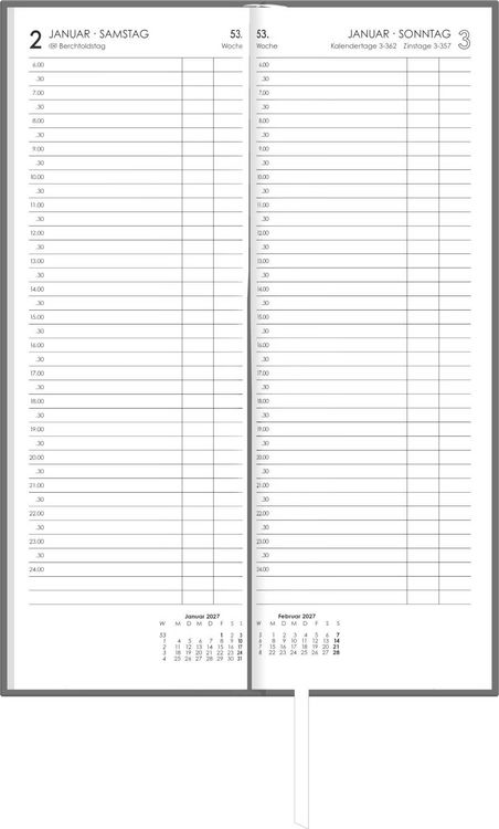 Produktbild: Tagevormerkbuch Leinen 1T/1S 2027