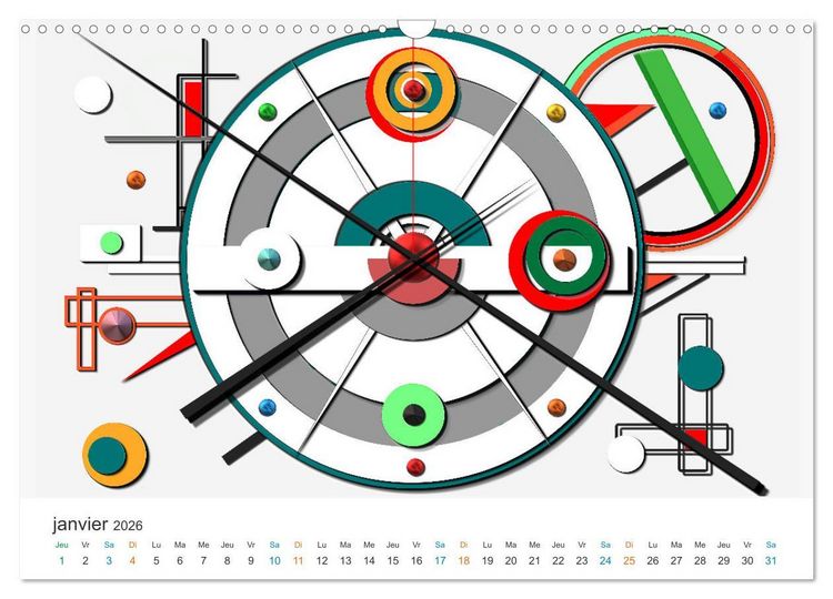 Produktbild: L'art abstrait aux mille facettes (Calendrier mural 2026 DIN A3 vertical), CALVENDO calendrier mensuel