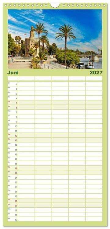 Produktbild: Familienplaner 2027 - Sevilla, eine der sch&ouml;nsten St&auml;dte der Welt mit 5 Spalten (Wandkalender, 21 x 45 cm) CALVENDO