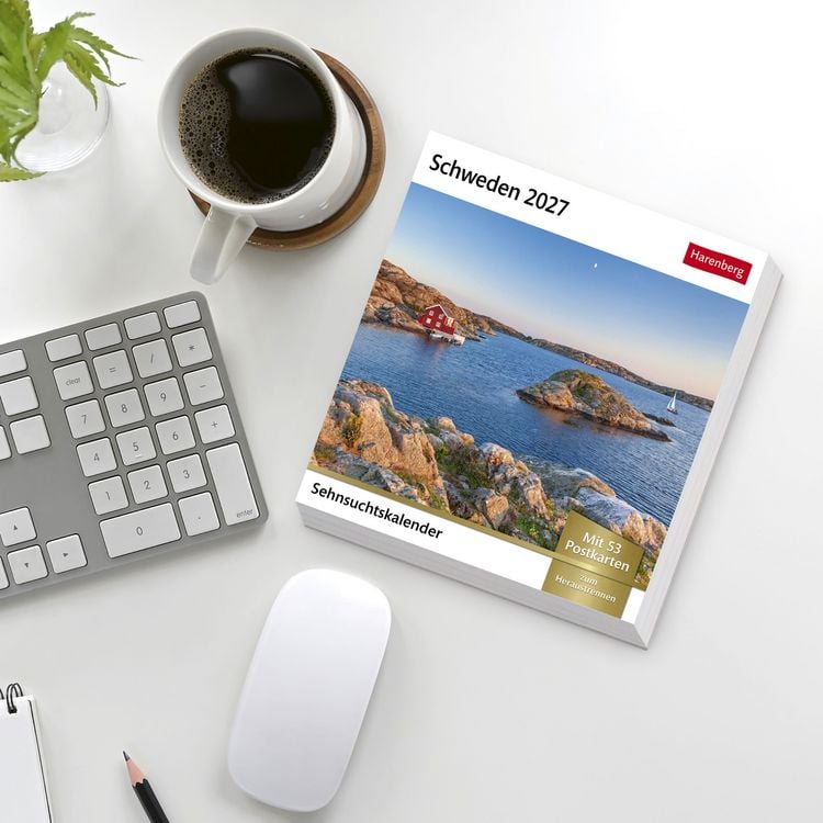 Produktbild: Schweden Sehnsuchtskalender 2027 - Wochenkalender mit 53 Postkarten