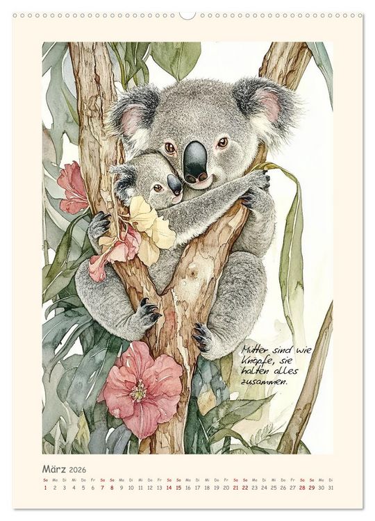 Produktbild: Liebenswerte Tierillustrationen (Wandkalender 2026 DIN A2 hoch), CALVENDO Monatskalender