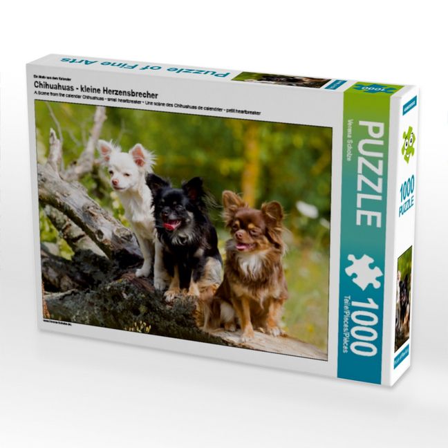 Produktbild: CALVENDO Puzzle Ein Motiv aus dem Kalender Chihuahuas - kleine Herzensbrecher | 1000 Teile Lege-Gr&ouml;&szlig;e 64x48cm Foto-Puzzle f&uuml;r gl&uuml;ckliche Stunden