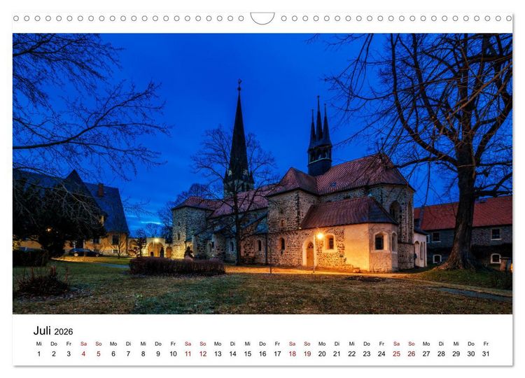 Produktbild: Auf den Spuren der Romanik zur blauen Stunde (Wandkalender 2026 DIN A3 quer), CALVENDO Monatskalender
