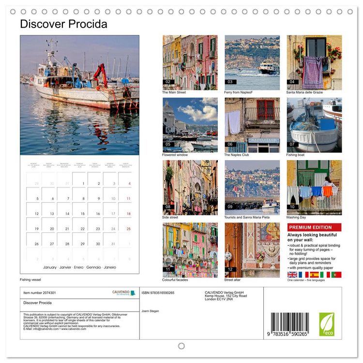 Produktbild: Discover Procida (Wall Calendar 2026 12 &times; 12 Inch) CALVENDO 12 Month Wall Calendar