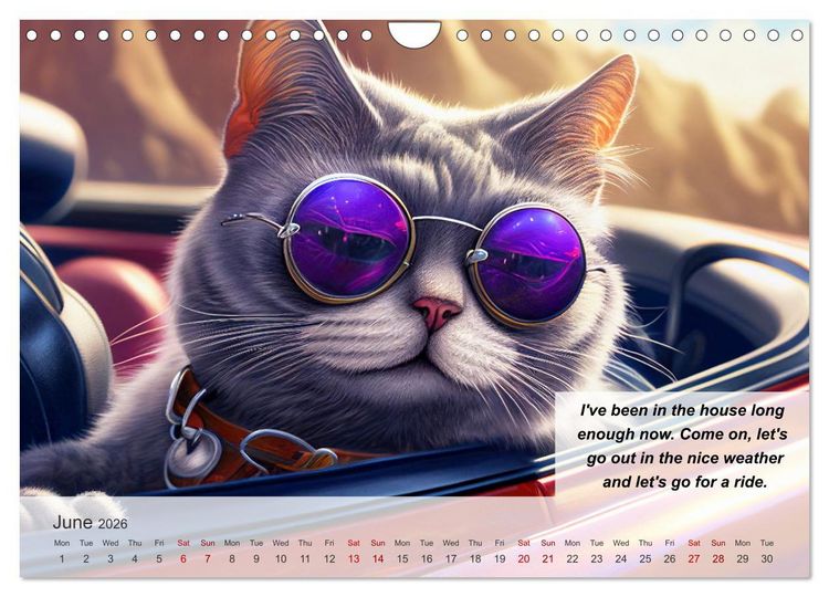 Produktbild: The humoristic cat guide (Wall Calendar 2026 DIN A4 landscape), CALVENDO 12 Month Wall Calendar