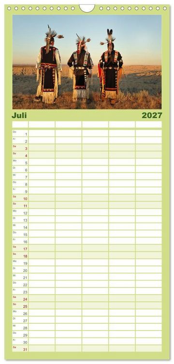 Produktbild: Familienplaner 2027 - Sioux Im Lande von Sitting Bull mit 5 Spalten (Wandkalender, 21 x 45 cm) CALVENDO