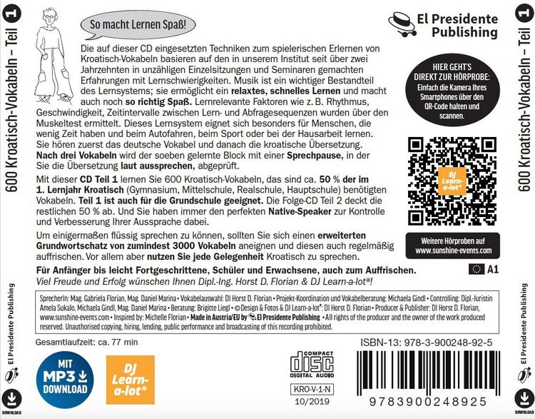 Produktbild: 600 Kroatisch-Vokabeln spielerisch erlernt -Teil 1