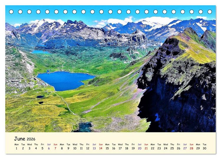 Produktbild: Switzerland and its majestic Alps (Desk Calendar 2026 DIN A5 landscape), CALVENDO 12 Month DeskCalendar