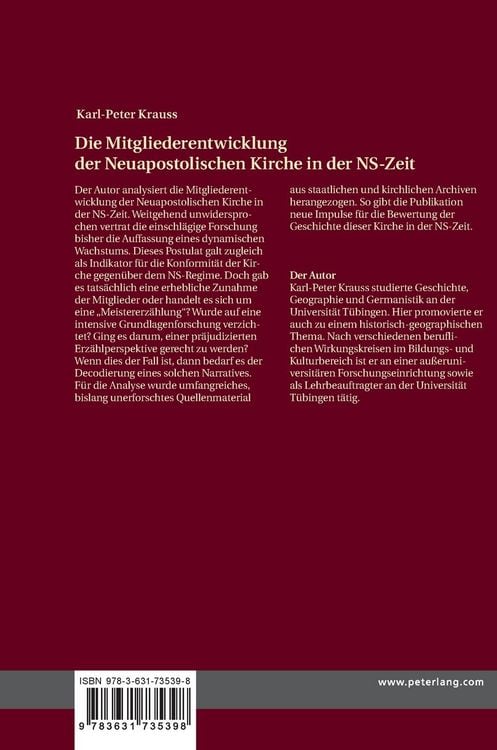 Produktbild: Die Mitgliederentwicklung der Neuapostolischen Kirche in der NS-Zeit