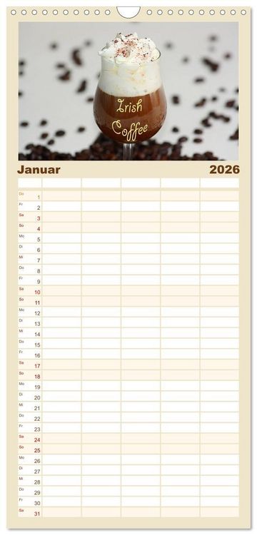 Produktbild: Familienplaner 2026 - Der Kaffee ist fertig mit 5 Spalten (Wandkalender, 21 x 45 cm) CALVENDO