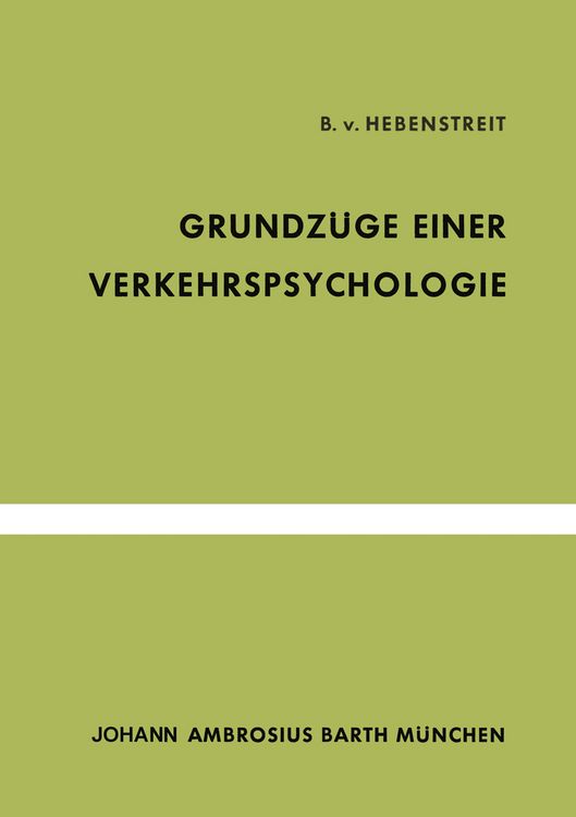 Produktbild: Grundz&uuml;ge Einer Verkehrspsychologie