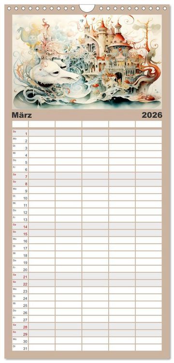 Produktbild: Familienplaner 2026 - Ein Besuch in fernen Universen mit 5 Spalten (Wandkalender, 21 x 45 cm) CALVENDO