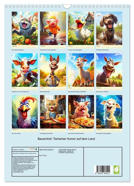 Produktbild: Bauernhof. Tierischer Humor auf dem Land (Wandkalender 2026 DIN A3 hoch), CALVENDO Monatskalender