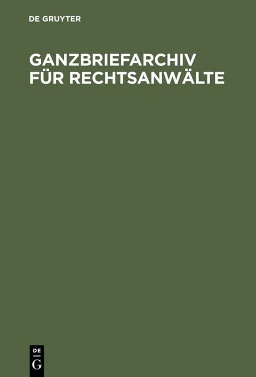 Produktbild: Ganzbriefarchiv f&uuml;r Rechtsanw&auml;lte